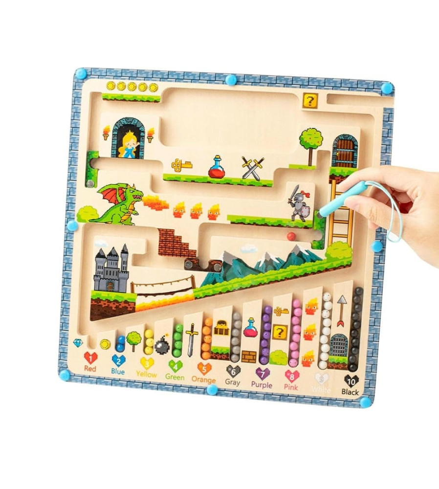 Juego Encajable Y Laberinto Y Números 30*22 Cm Úpale