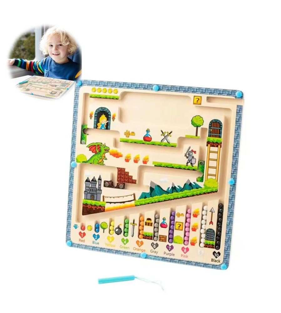 Juego Encajable Y Laberinto Y Números 30*22 Cm Úpale