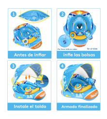Flotador De Piscina Techo Inflable para bebés Lila