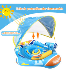 Flotador De Piscina Techo Inflable para bebés Lila