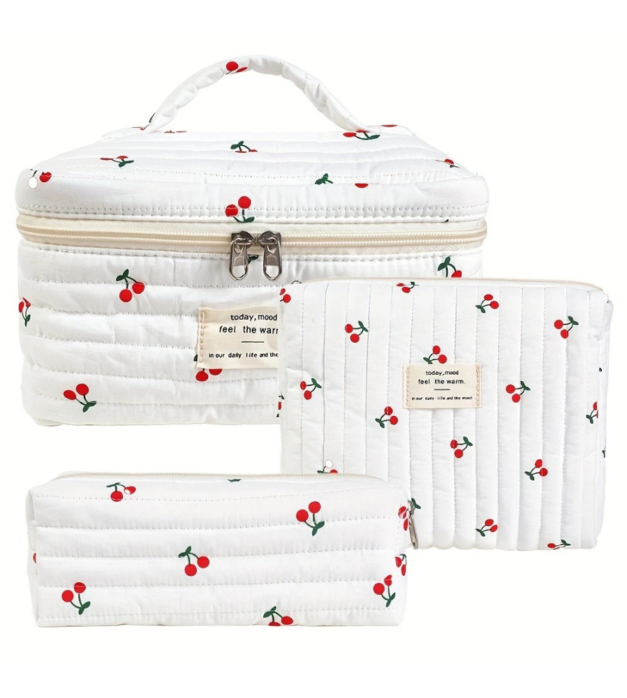 SET DE NECESER Y ORGANIZADOR DE VIAJE CHERRY 3 PCS
