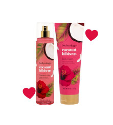SET COCONUT HIBISCUS CON BODY WASH + LOCION CORPORAL + SPLASH BODYCOLOGY