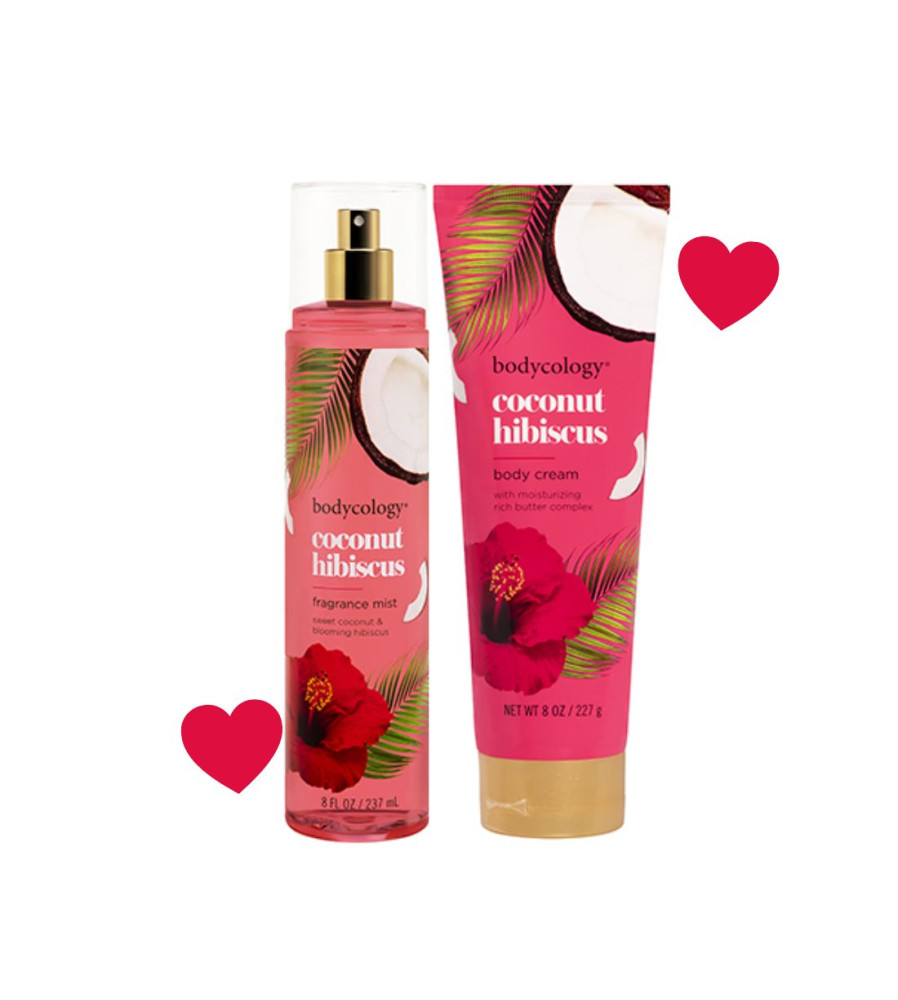 SET COCONUT HIBISCUS CON BODY WASH + LOCION CORPORAL + SPLASH BODYCOLOGY
