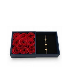 PULSERA RUBI ACERO QUIRURJICO 304 CON CAJA