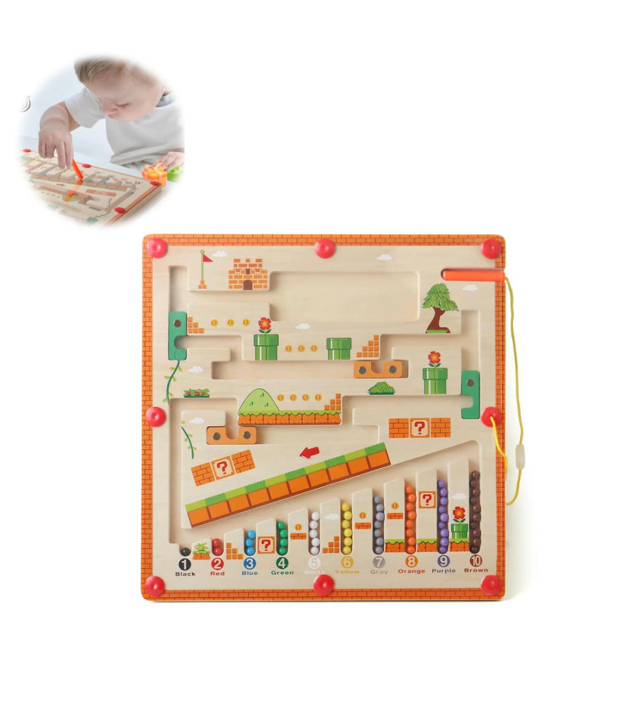 Juego Encajable Laberinto y Letras AZUL 30×30 cm Úpale