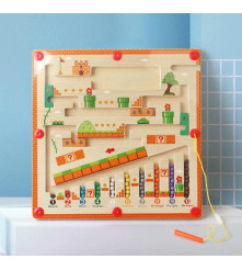 Juego Encajable Laberinto y Letras AZUL 30×30 cm Úpale