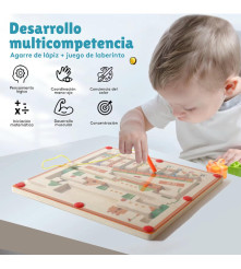Juego Encajable Laberinto y Letras AZUL 30×30 cm Úpale