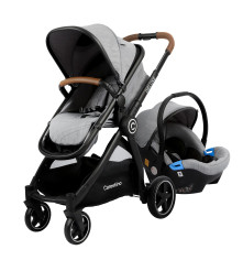 COCHE DELUXE CON ACCESORIOS GRIS CARESTINO