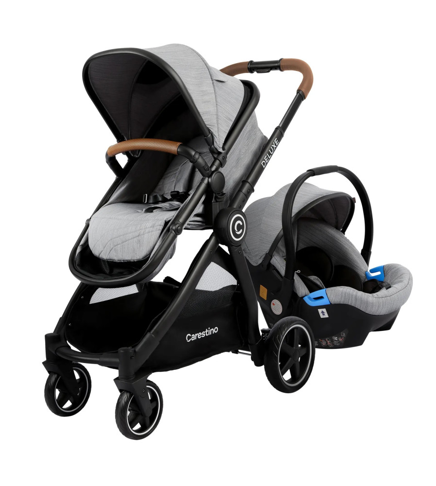 COCHE DELUXE CON ACCESORIOS GRIS CARESTINO