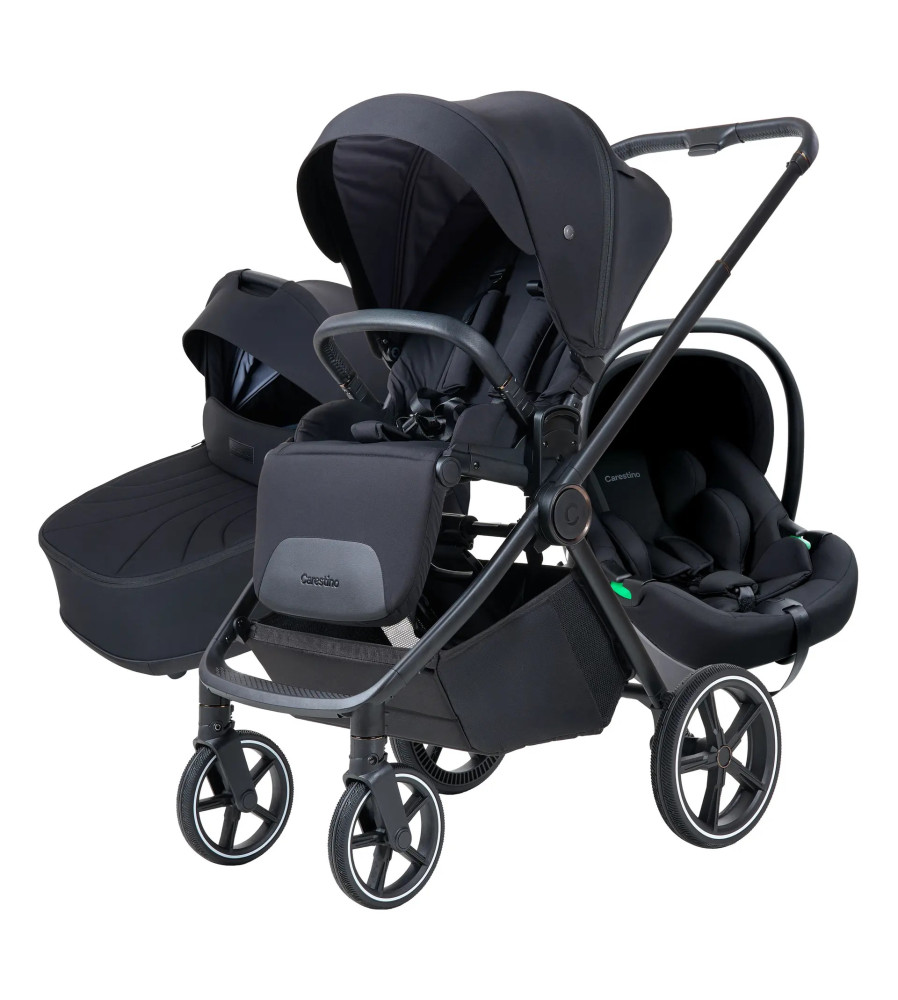 COCHE DELUXE CON ACCESORIOS GREIGE CARESTINO