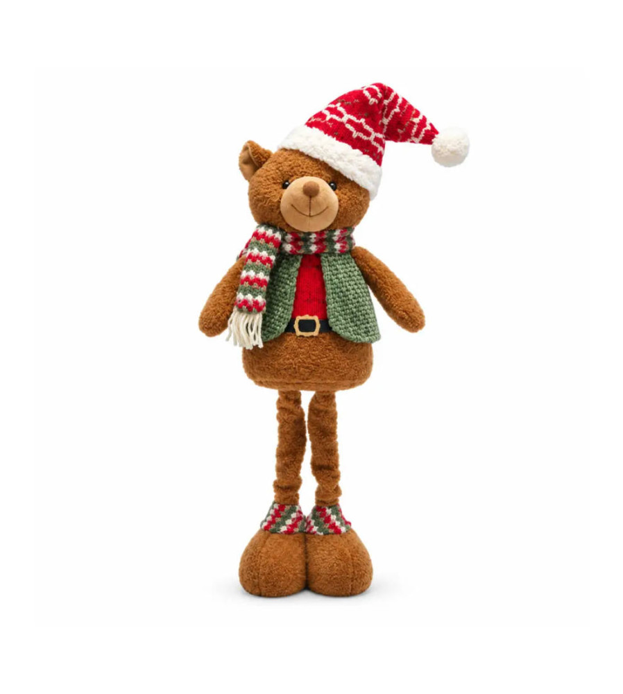Oso Navideño de Felpa con Chaleco Verde 57 cm