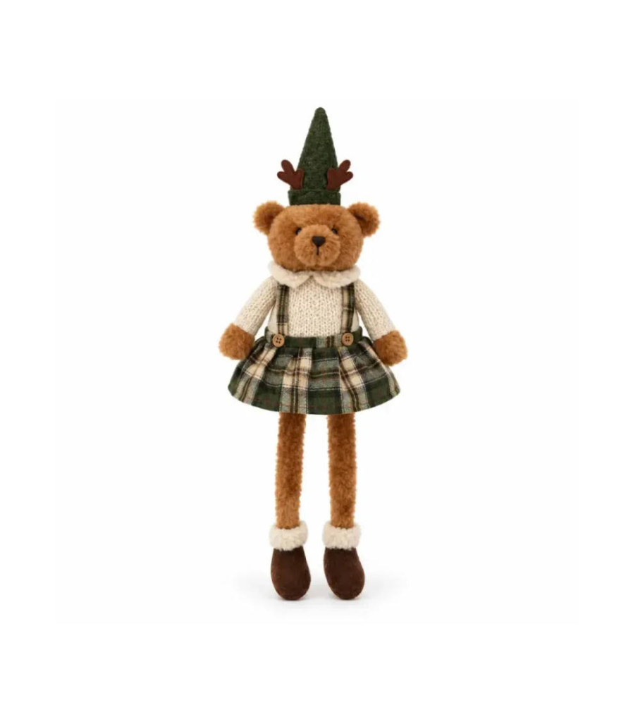 Oso Navideño de Felpa con Traje Verde 59cm