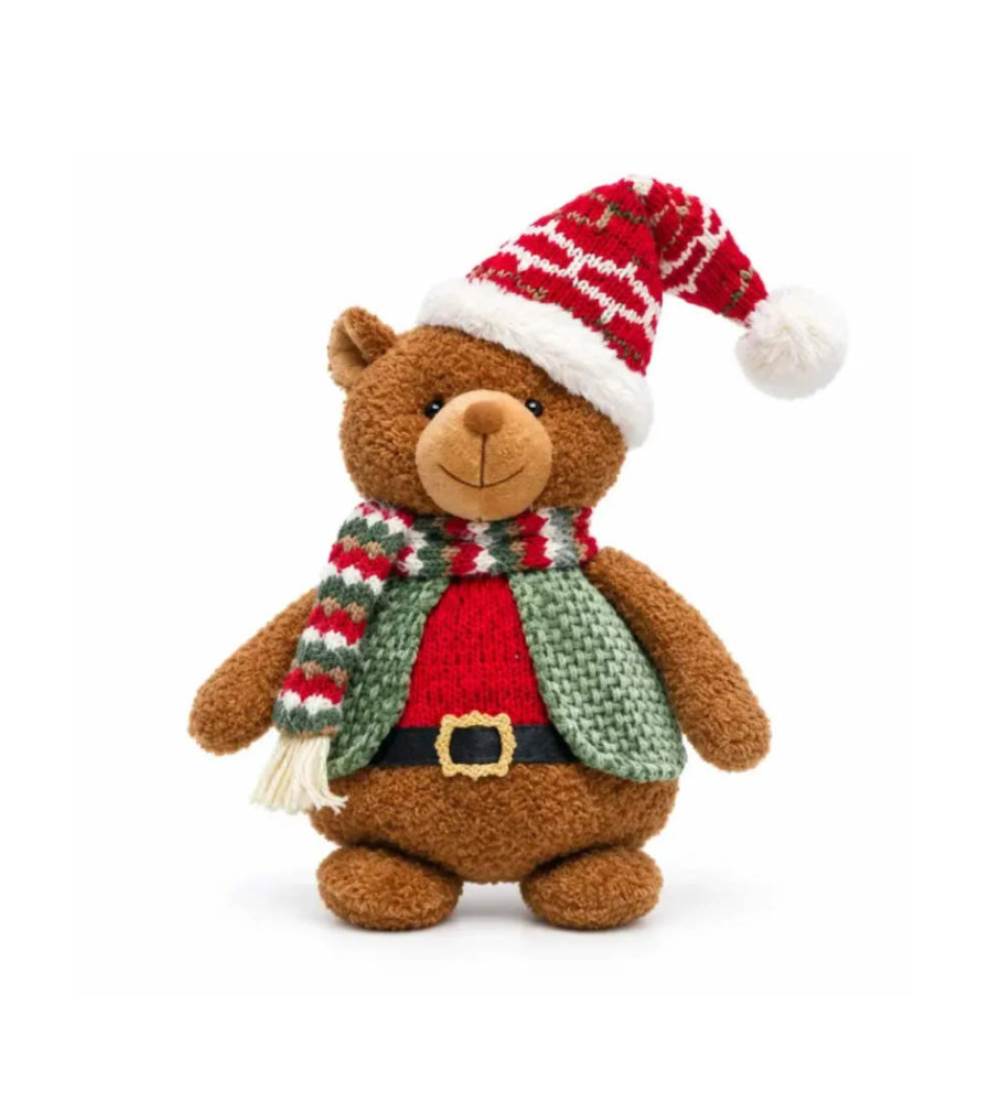 Oso Navideño de Felpa Sentado 30cm