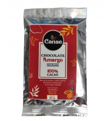 BARRA DE CHOCOLATE AMARGO  100 % CACAO CANAE 50 GR