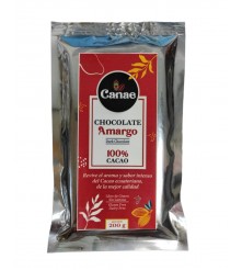BARRA DE CHOCOLATE AMARGO  100 % CACAO CANAE 200 GR