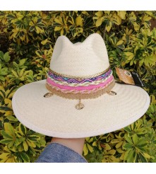 SOMBRERO DE PAJA TOQUILLA MODELO ROSA