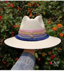 SOMBRERO DE PAJA TOQUILLA GYPSY AZUL