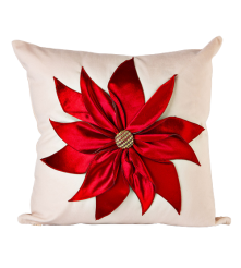 FORRO PARA COJIN FLOR DE PASCUA  POMA ROSA