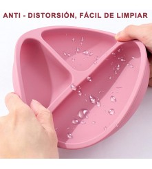 PLATO DE SILICONA UPALA ROSA 4 VENTOSAS  ÚPALE