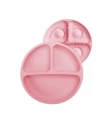 PLATO DE SILICONA UPALA ROSA 4 VENTOSAS  ÚPALE