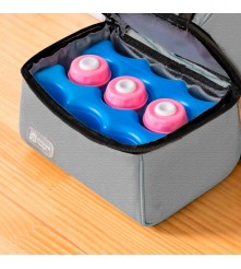 BOLSO TÉRMICO GRIS /NEGRO + 2 PILAS DE HIELO ÚPALE