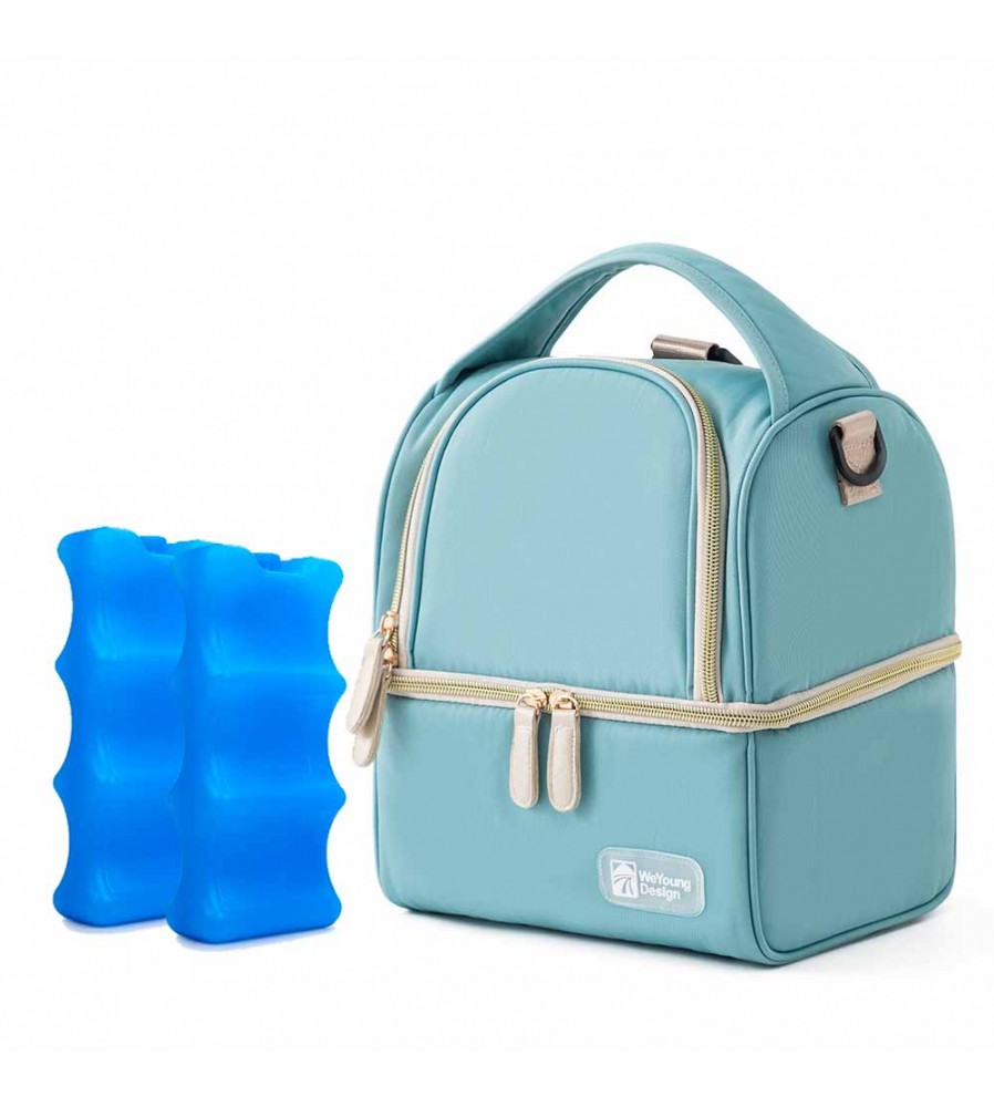 BOLSO TÉRMICO TURQUESA/DORADO + 2 PILAS DE HIELO ÚPALE BOLSO TÉRMICO TURQUESA/DORADO + 2 PILAS DE HIELO ÚPALE