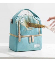 BOLSO TÉRMICO TURQUESA/DORADO + 2 PILAS DE HIELO ÚPALE