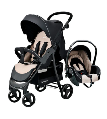 COCHE BEBE SMART COLOR GRIS CON DISEÑOS