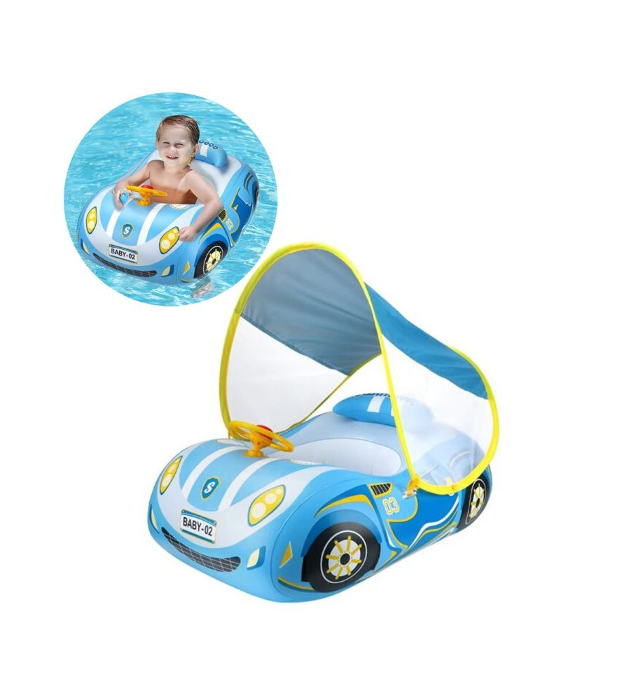 FLOTADOR PLASTICO CON TECHO CARRO MORADO UPALE