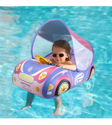 FLOTADOR PLASTICO CON TECHO CARRO MORADO UPALE