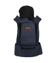 MOCHILA PORTA BEBE GRIS NEGRO CARESTINO
