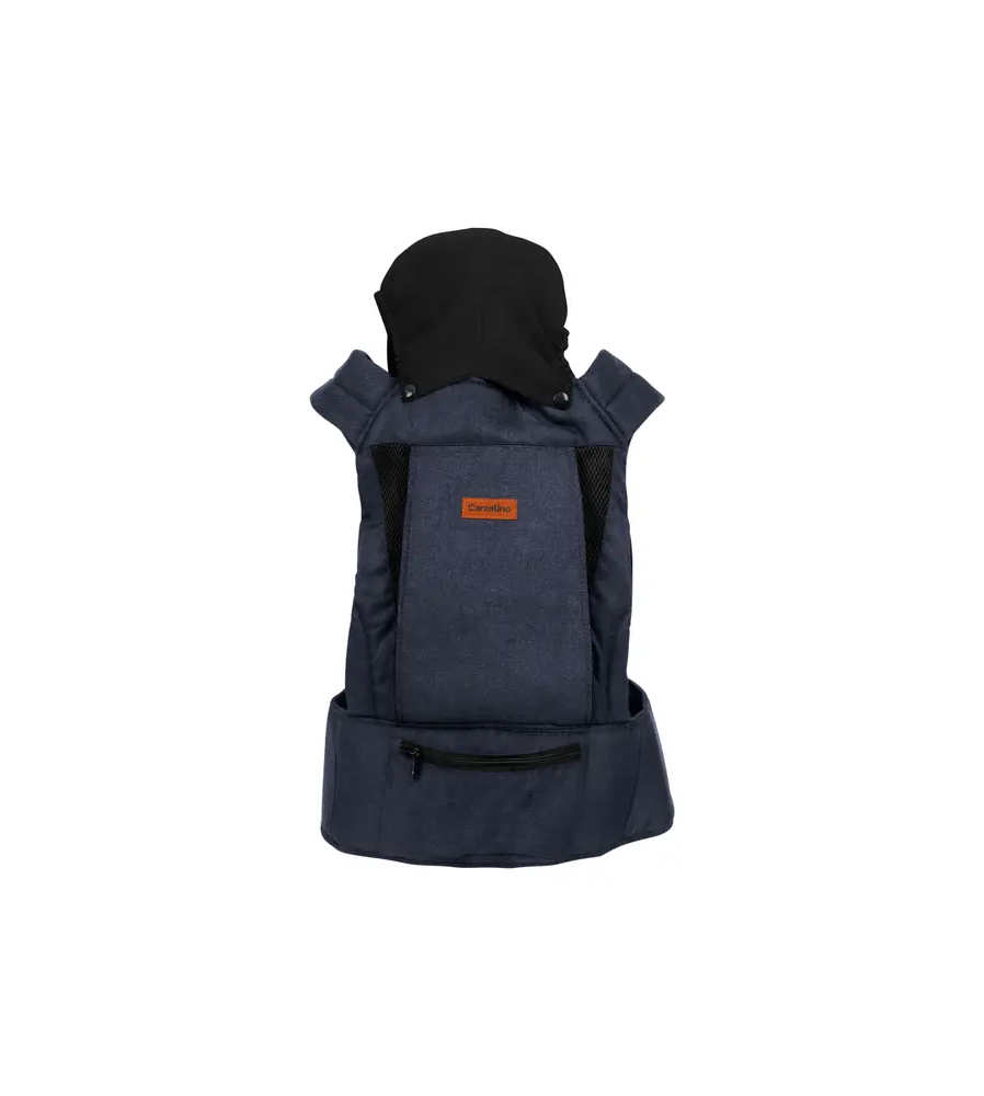MOCHILA PORTA BEBE GRIS NEGRO CARESTINO