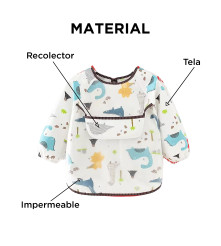 Babero Mangas Cortas de Tela Unicornio 2 a 4 Años Úpale Babero Mangas Cortas de Tela Unicornio 2 a 4 Años Úpale