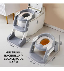 Escalera De Baño Y Bacenilla Para Bebé Azul/Amarillo Úpale