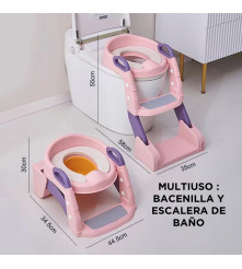 Escalera De Baño Y Bacenilla Para Bebé Gris/Amarillo Úpale