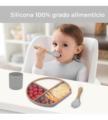 Kit De Alimentación para bebé 5 Piezas Celeste Úpale
