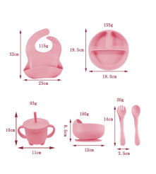 Kit De Alimentación para bebé 6 Piezas Azul Pastel Úpale