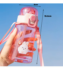 Tomatodo Plástico Para Niños Con Sorbete Coneja Rosa 350ml Úpale