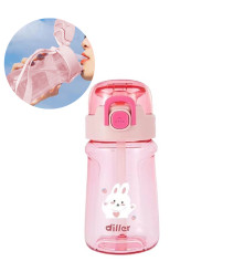 Tomatodo Plástico Para Niños Con Sorbete Coneja Rosa 350ml Úpale