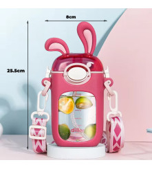 Tomatodo Plástico Para Niños Con Sorbete Conejo Blanco-Verde 400ml Úpale