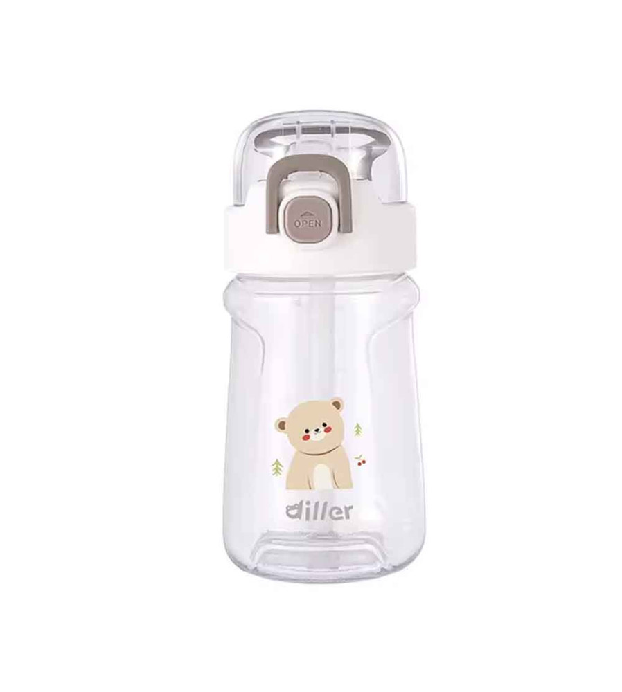 Tomatodo Plástico Para Niños Con Sorbete Oso Azul-Blanco 350ml Úpale