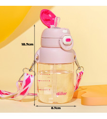 Tomatodo Plástico Para Niños Con Sorbete Oso Naranja-Verde 350ml Úpale