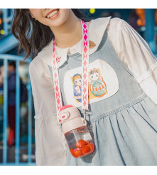 Tomatodo Plástico Para Niños Con Sorbete Oso Naranja-Verde 350ml Úpale