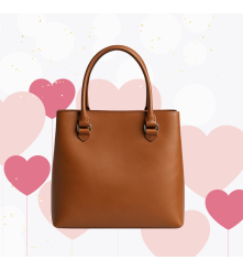 CARTERA SOFIA EN CUERO LISO CAFÉ