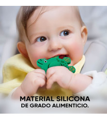 Masticador de silicón para bebés Dino Celeste Úpale