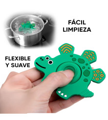 Masticador de silicón para bebés Dino Celeste Úpale