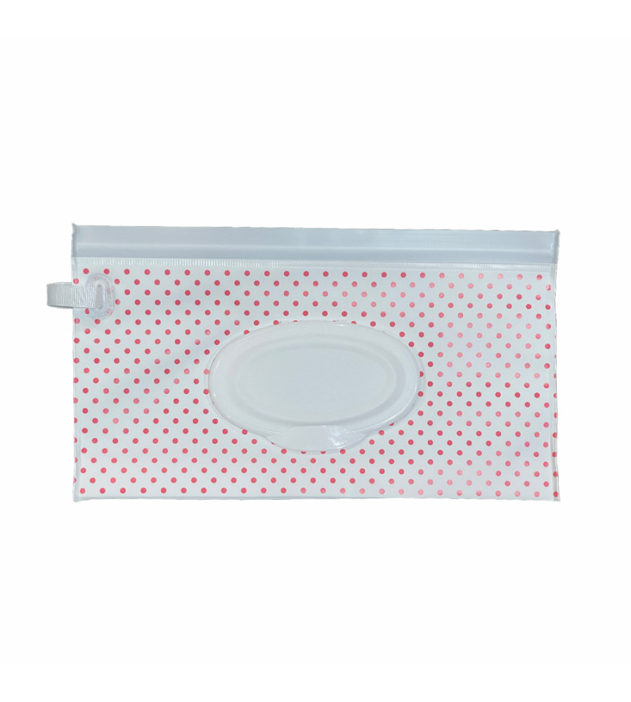 Estuche Porta Pañito Úpale Blanco Puntos Azules Y Naranjas Estuche Porta Pañito Úpale Blanco Puntos Azules Y Naranjas