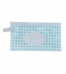 Estuche Porta Pañito Úpale Celeste Estrellas Blancas