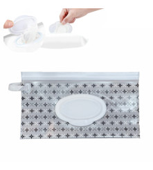 Estuche Porta Pañito Úpale Cuadrado Celeste Y Blanco